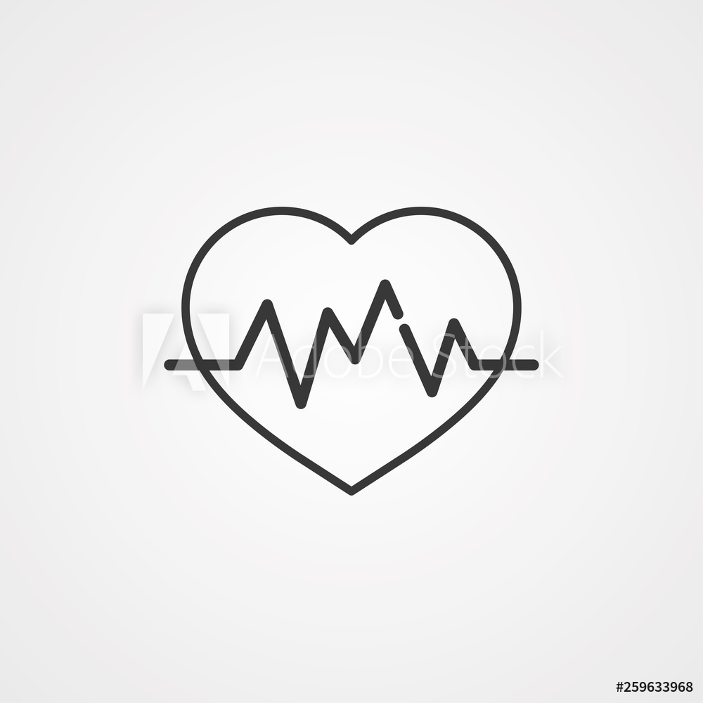 1000x1000 Photo Art Print Heartbeat Vector Icon Sign Symbol Europosters