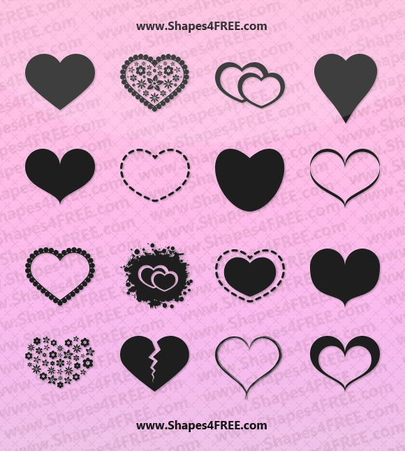 Hearts Photoshop Vector Shapes 580x646 Hearts Photoshop Vector Shapes