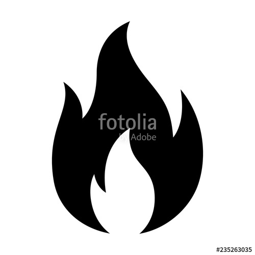 500x500 Hot Fire Flame Heat Or Spicy Food Symbol Flat Vector Icon