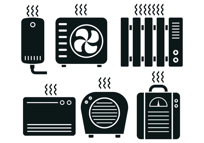 700x490 Heater Icon Vector Set