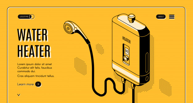 626x337 Tankless Water Heater Isometric Line Art Illustration Vector
