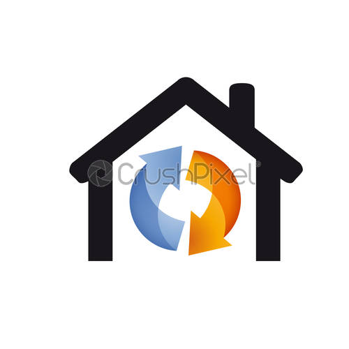 500x500 Vector Logo Domestic Heating And Cooling Abstract Illustration