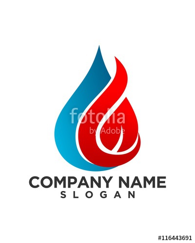 400x500 Heating And Air Conditioning Logo Design Stock Image