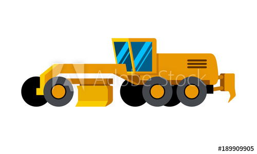 500x300 Motor Grader Minimalistic Icon Isolated Construction Equipment