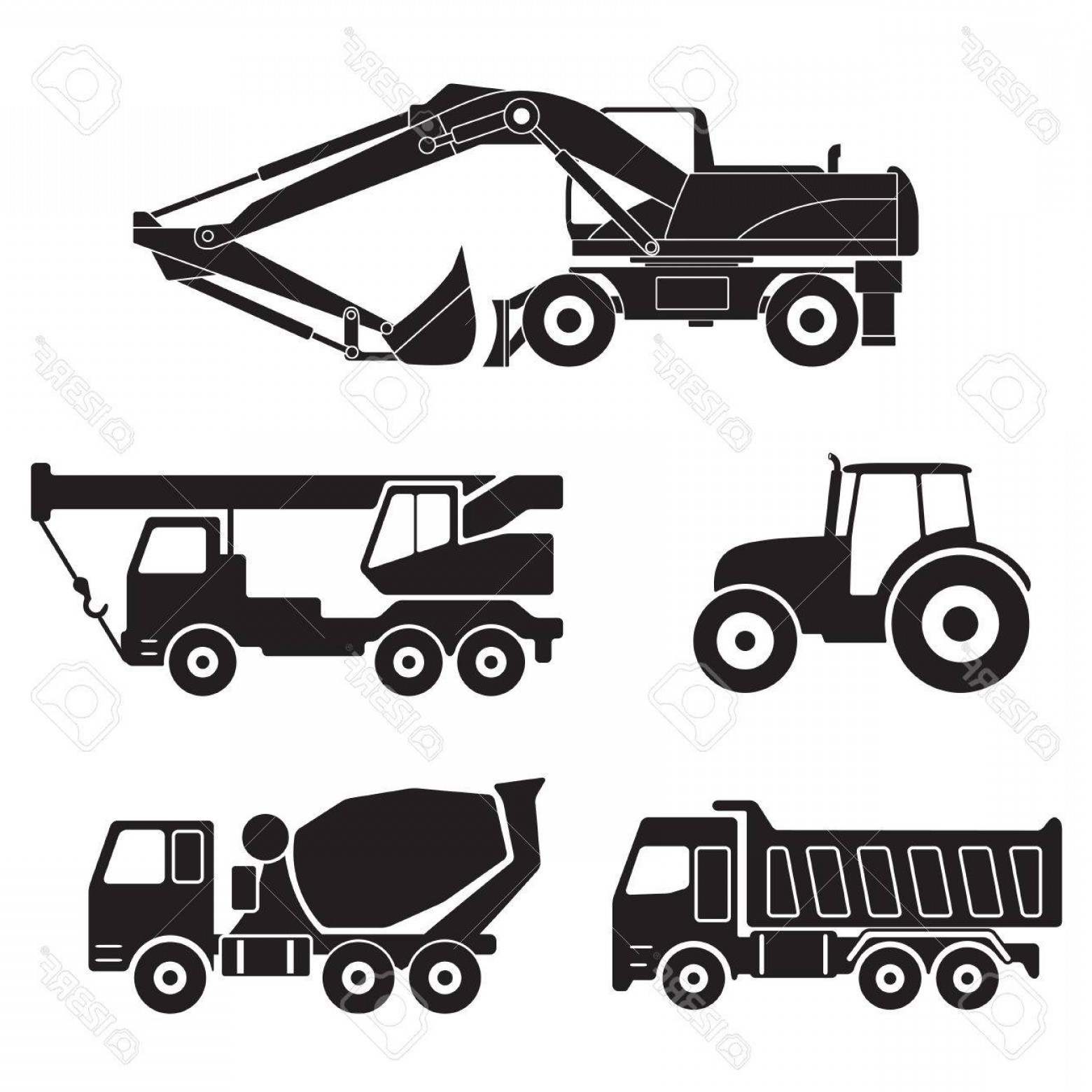 Photostock Vector Construction Trucks Icons Set Isolated On White 1560x1560 Photostock Vector Construction Trucks Icons Set Isolated On White
