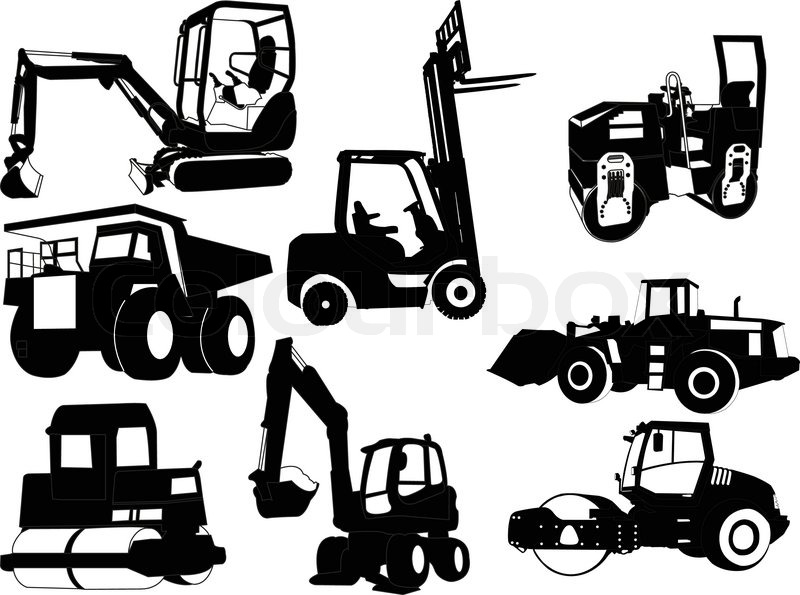 Collection Of Construction Machines Stock Vector Colourbox 800x595 Collection Of Construction Machines Stock Vector Colourbox