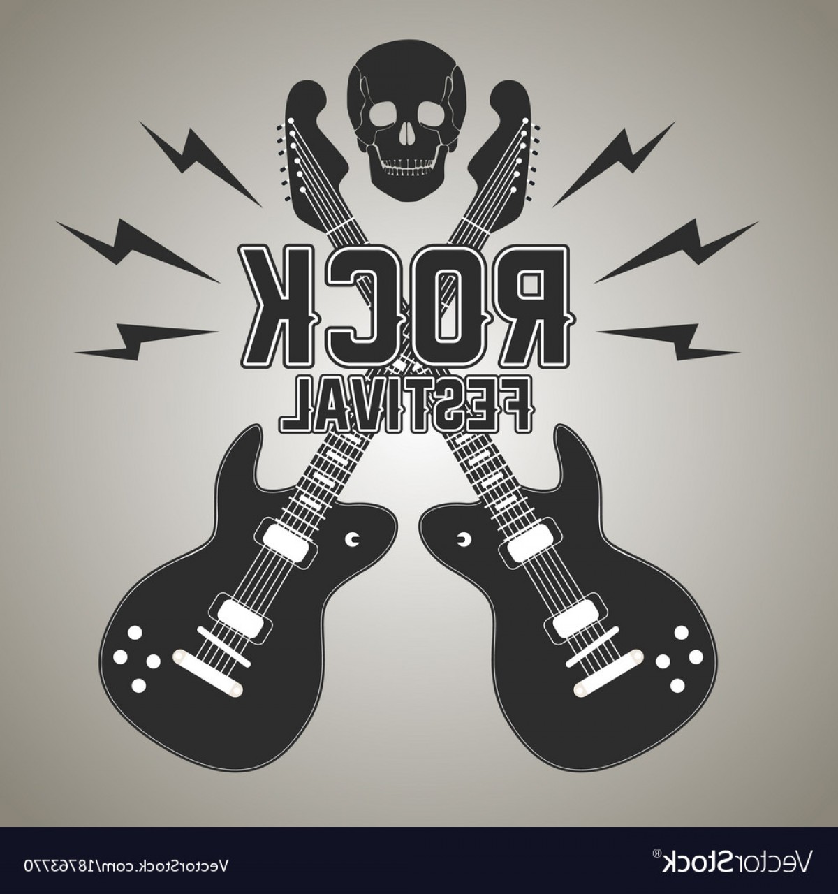 1200x1280 Heavy Metal Or Rock Poster With Guitar And Skull Vector Soidergi