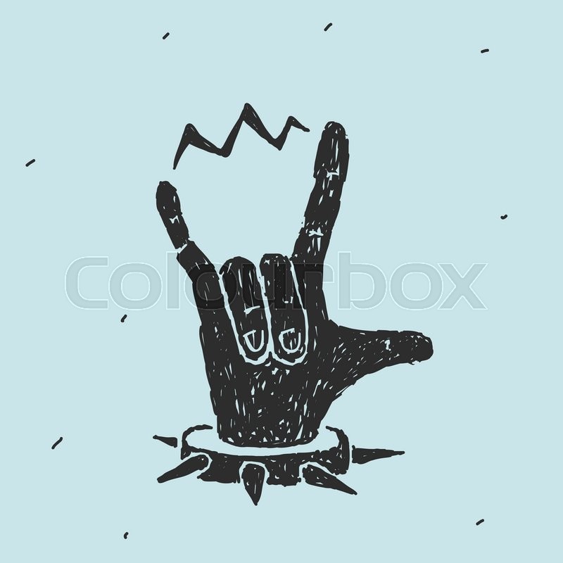 800x800 The Hand Symbol Heavy Metal Vector Stock Vector Colourbox