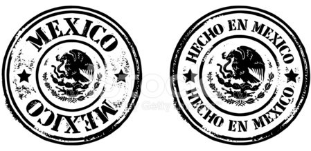 449x219 Stamps Hecho En Mexico Stock Vectors