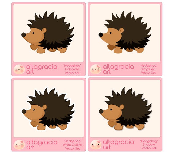 Hedgehog Vector Illustration Clip Art Set For Scrapbooking And Etsy 570x500 Hedgehog Vector Illustration Clip Art Set For Scrapbooking And Etsy