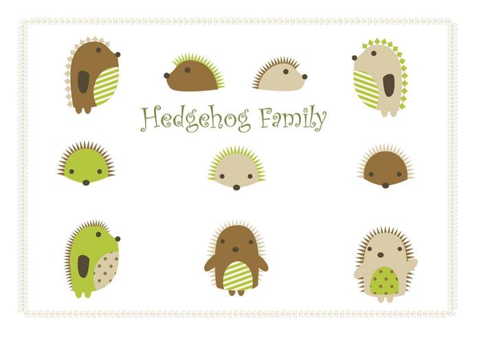 Cartoon Hedgehog Vector Family Pack 700x490 Cartoon Hedgehog Vector Family Pack