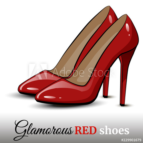 Female Red Classic Shoes With High Heels Vector Illustration 500x500 Female Red Classic Shoes With High Heels Vector Illustration