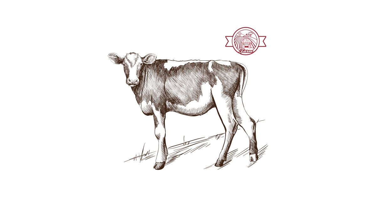 Vector Sketch Grazing Cow 1200x630 Vector Sketch Grazing Cow