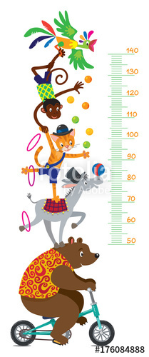 Funny Circus Animals Meter Wall Or Height Chart Stock Image 209x500 Funny Circus Animals Meter Wall Or Height Chart Stock Image