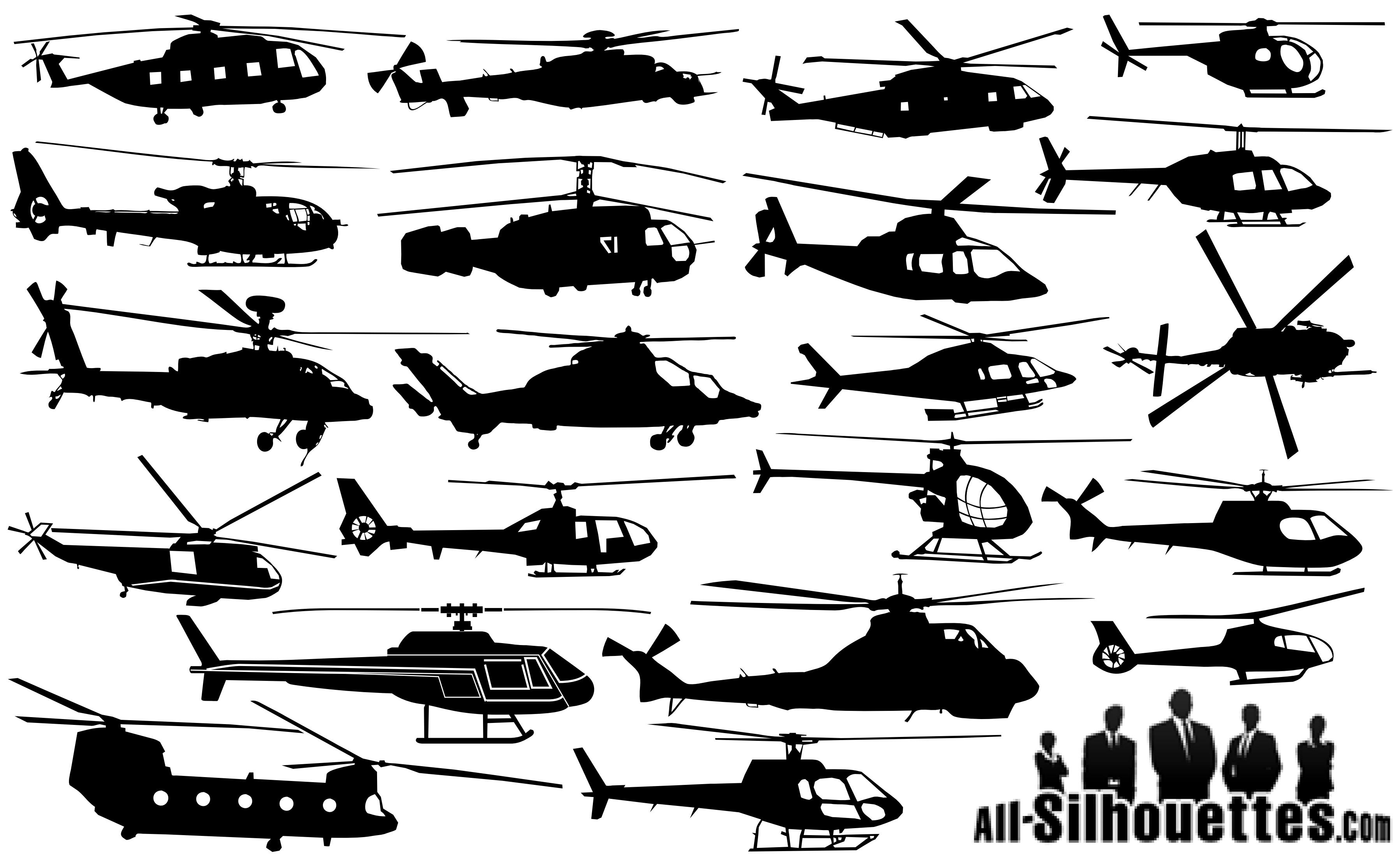 3594x2213 Helicopter Silhouettes Vector Icon Template Clipart Free Download
