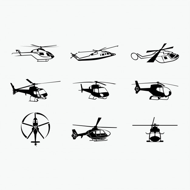 626x626 Helicopter Silhouettes Vector Premium Download