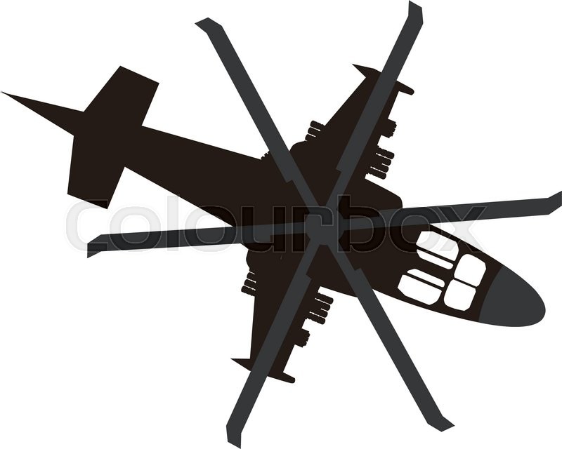 800x640 Military Helicopter Silhouette Vector Stock Vector Colourbox