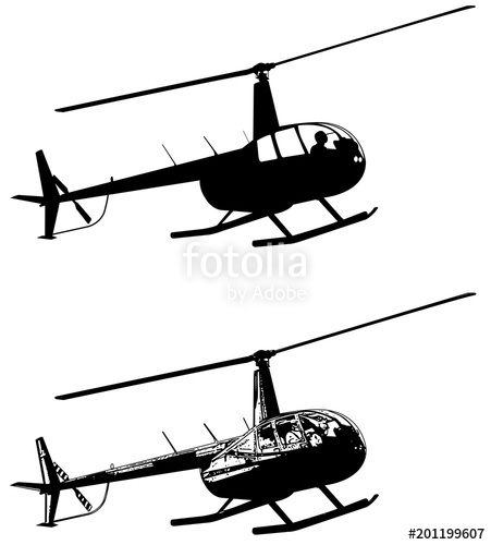 451x500 Helicopter Silhouette And Sketch