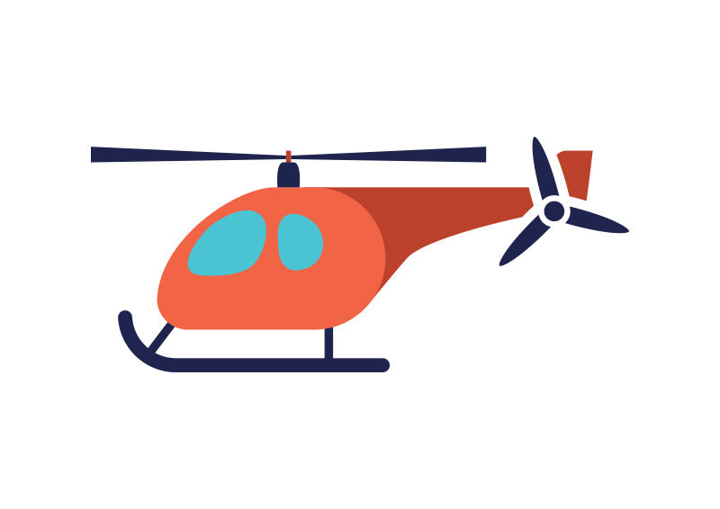800x566 Helicopter Flat Vector Illustration
