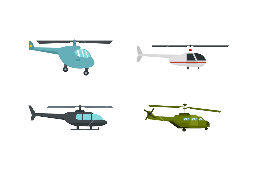 1000x667 Helicopter Icon Set Flat Set Of Helicopter Vector Icons For Web