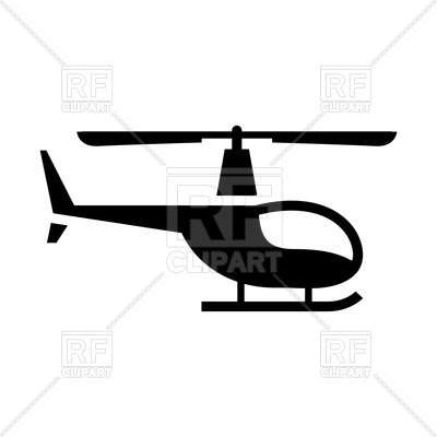 400x400 Silhouette Of Helicopter Vector Image Of Signs, Symbols, Maps