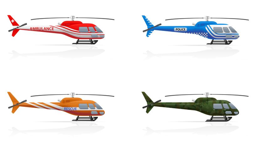 817x490 Special Purpose Helicopters Vector Illustration