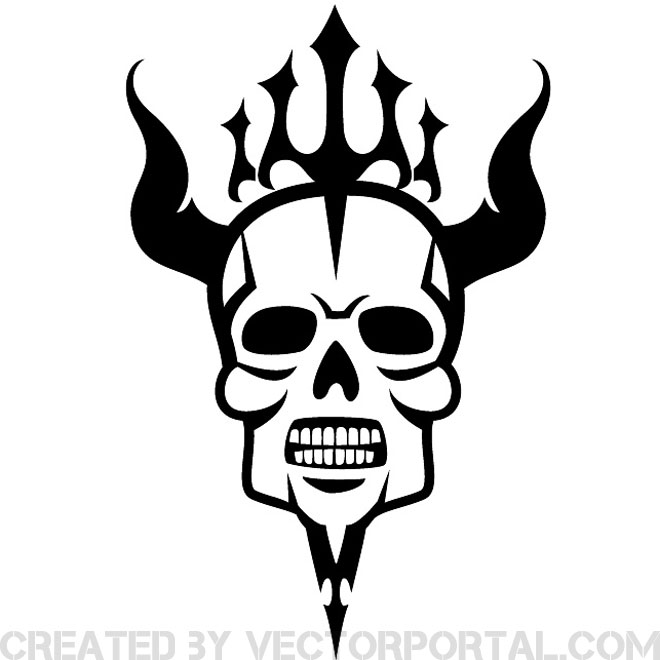 660x660 Hell Skull Artwork Free Vector