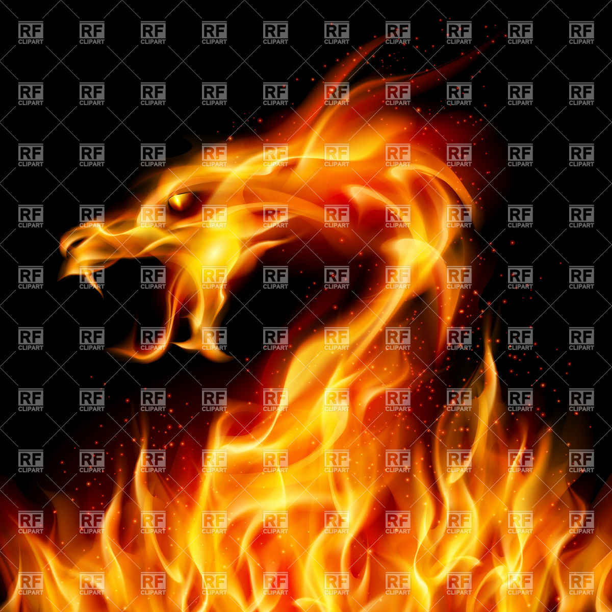 1200x1200 Abstract Fiery Dragon From Hell Vector Image Of Backgrounds