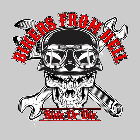 490x490 Skull Bikers From Hell Vector Hand Drawing,shirt Designs, Biker