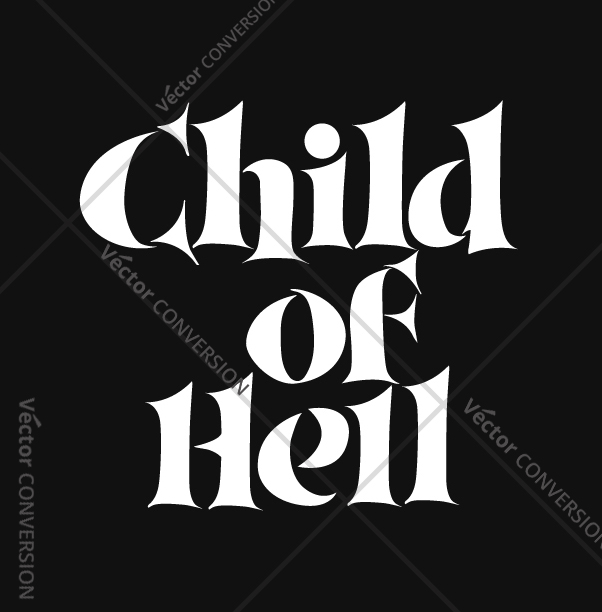602x612 Child Of Hell Vector T Shirt Design Vector Conversion Service