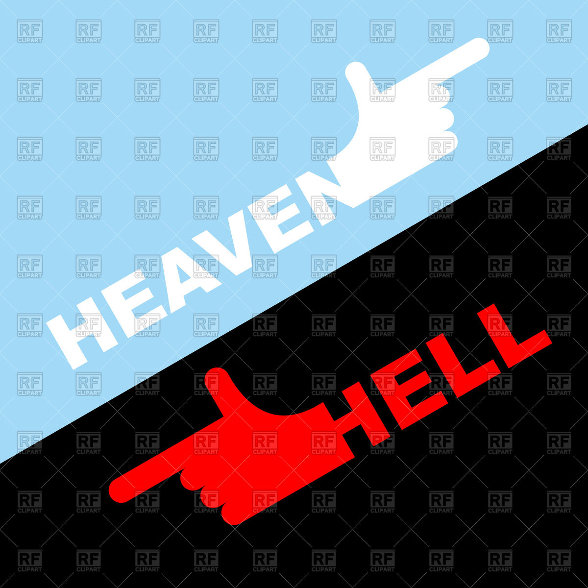 1200x1200 Direction Of Hell And Heaven Vector Image Of Conceptual
