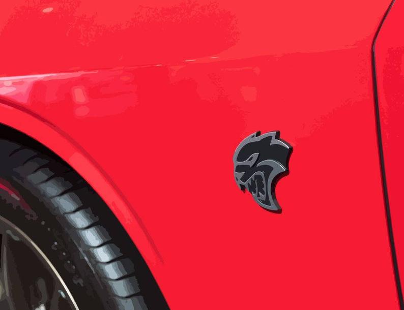 794x610 Dodge Hellcat Red Fender Emblem Vector Vectorized Print Ultra Etsy