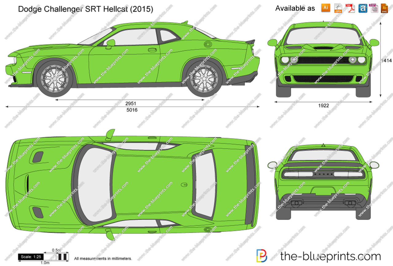 1280x865 Dodge Challenger Srt Hellcat Vector Drawing