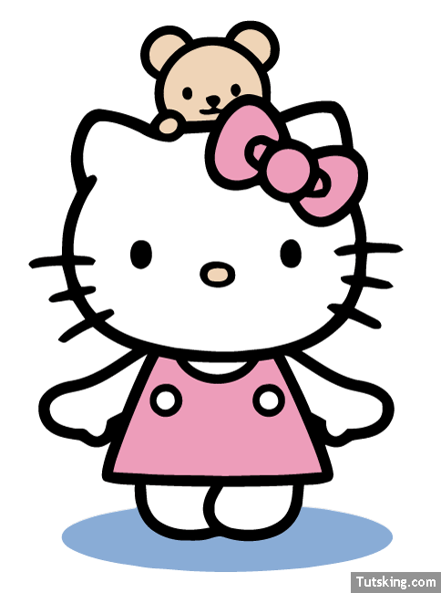 484x650 Free Hello Kitty With Teddy Bear Files, Vectors Graphics