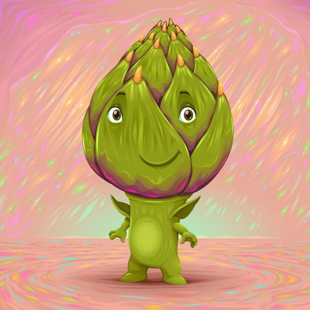 Hello My Name Is Artichoke Vector Cartoon Illustration Vector 626x626 Hello My Name Is Artichoke Vector Cartoon Illustration Vector