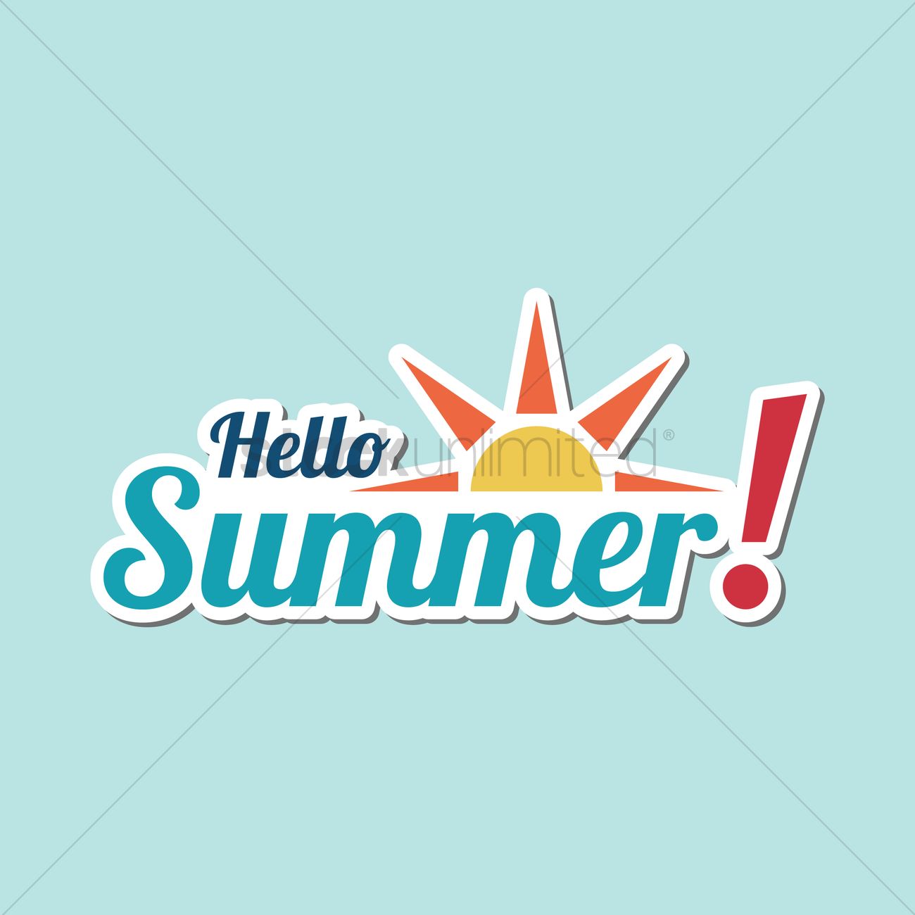 1300x1300 Hello Summer Vector Image