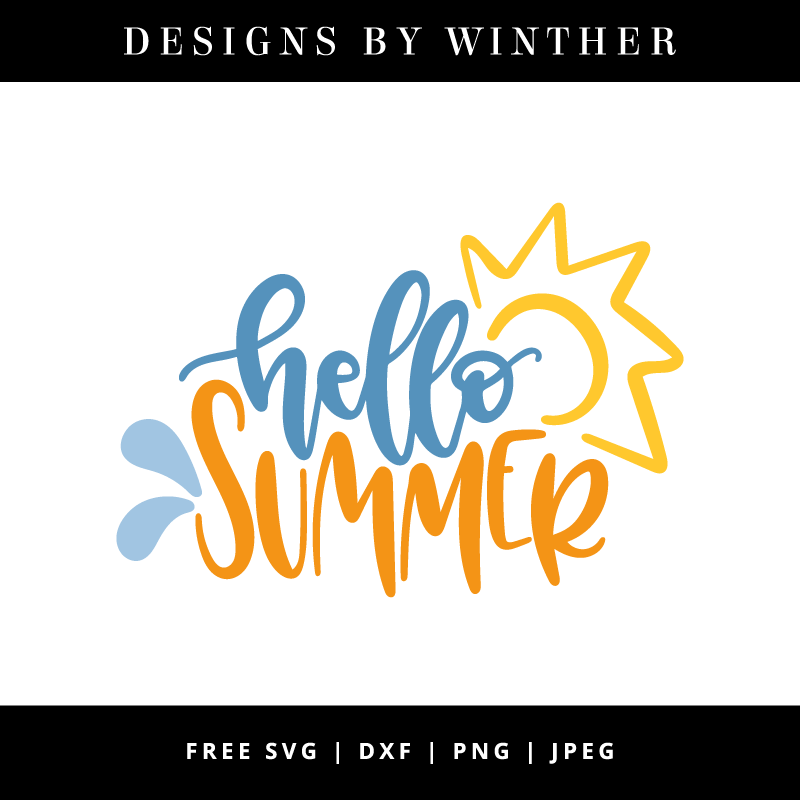 800x800 Free Hello Summer Dxf Png Designs