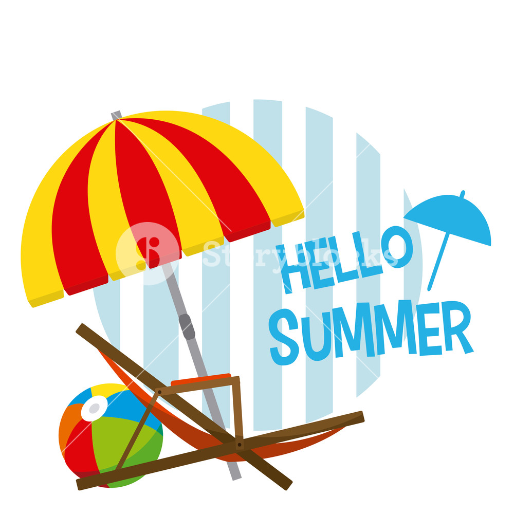 1000x1000 Hello Summer Vector Illustration Graphic Design Royalty Free Stock