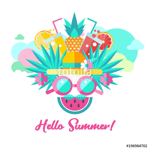 500x500 Hello Summer Vector Clipart Stock Image And Royalty Free Vector