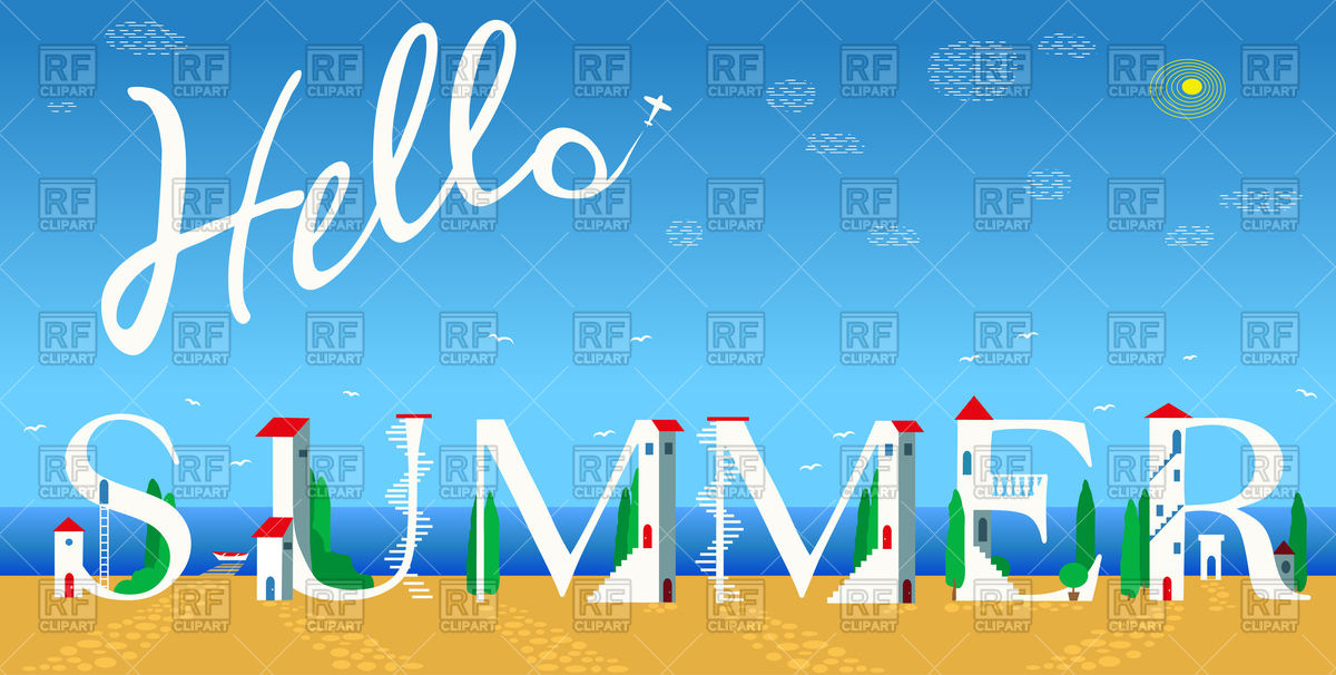 1200x606 Inscription Hello Summer Vector Image Of Fonts Type