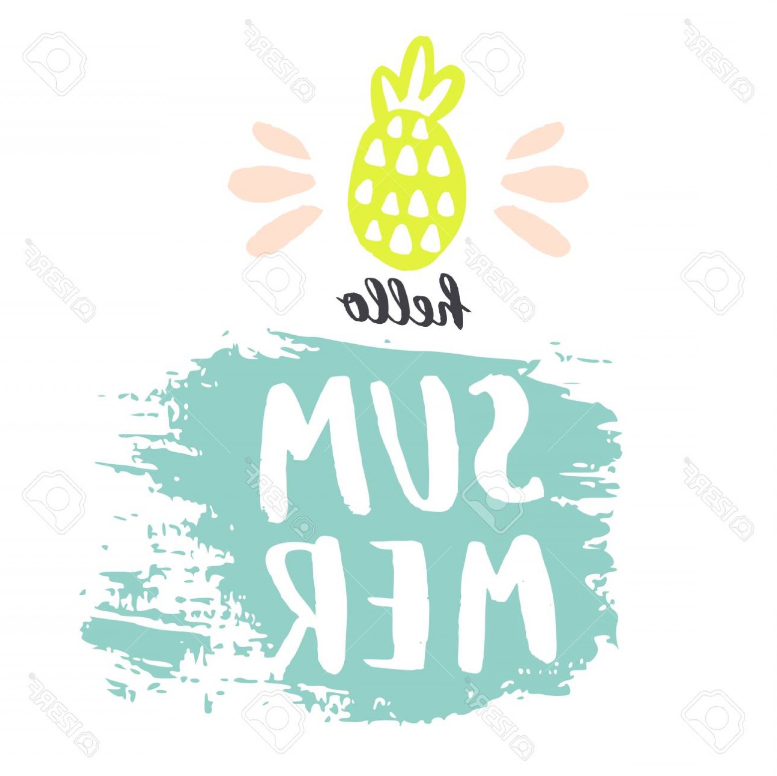 1560x1558 Photostock Vector Hello Summer Vector Summer Background With Hand