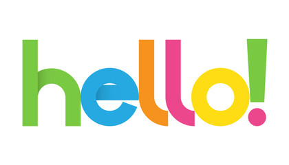 420x240 Hello Colourful Letters Icon With Speech Bubbles