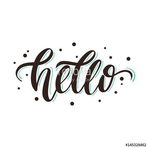 500x500 Hello Sweet Friend Vector Stylish Positive Hand Drawn Lettering