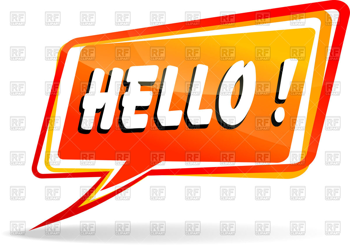 1200x842 Orange Speech Bubble With Word Hello Vector Image Of Signs