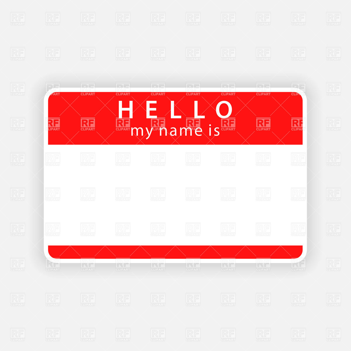 1200x1200 Blank Name Tag With Inscription Hello Vector Image Of Borders