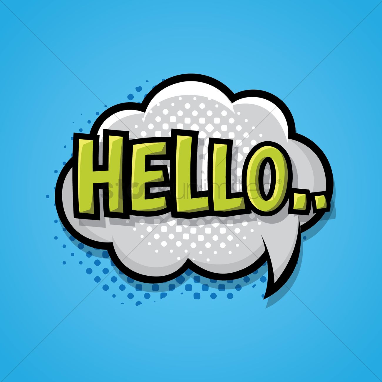 1300x1300 Comic Bubble Hello Vector Image