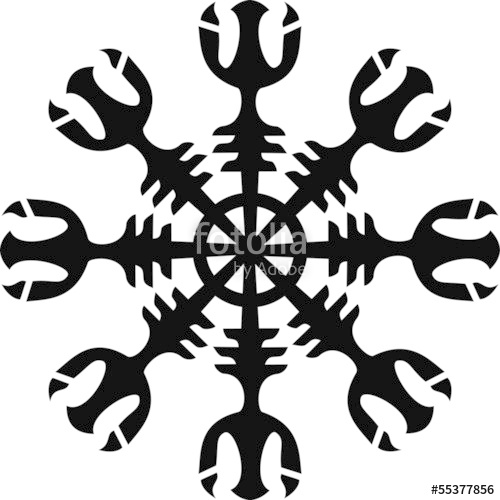 500x500 Helm Of Awe, Island, Runen Siegel, Magie, Aegishjalmur, Stock