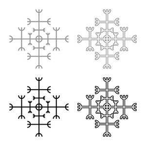 300x300 Helm Of Awe Aegishjalmur Or Egishjalmur Galdrastav Icon Set Grey