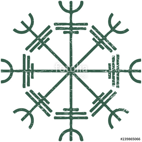 500x500 Icelandic Magic Stave Distressed Vector Illustration Helm Of Awe