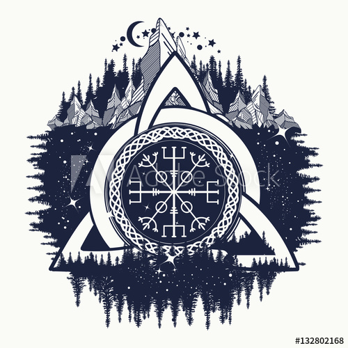 500x500 Celtic Trinity Knot, Helm Of Awe, Aegishjalmur, Tattoo